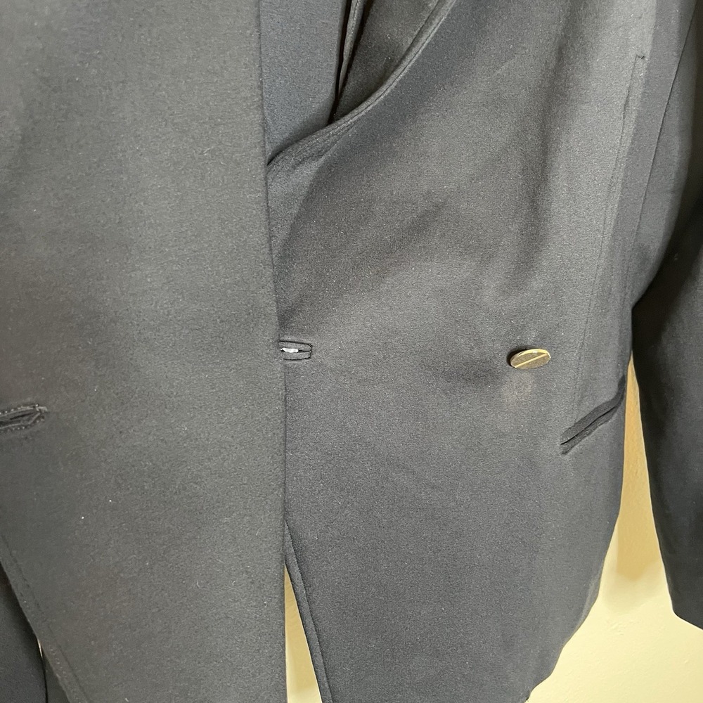 Spanx Jacket 1X Black The Perfect Blazer Ponte One Button Gold Asymmetrical XL - Picture 9 of 13